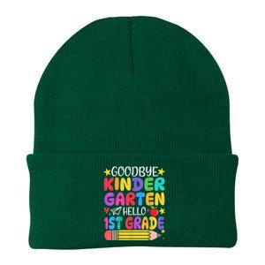 Goodbye Kindergarten Hello First Grade Graduation First Day Knit Cap Winter Beanie