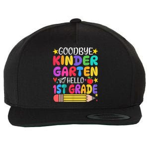 Goodbye Kindergarten Hello First Grade Graduation First Day Wool Snapback Cap