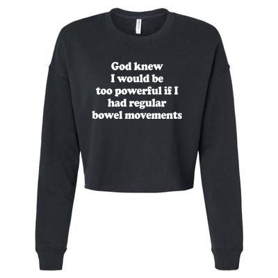 God Knew I Would Be Too Powerful If I Had Regular Bowel Cropped Pullover Crew