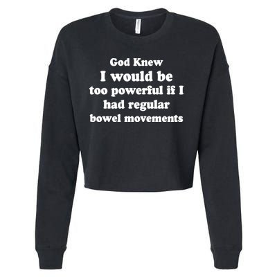 God Knew I Would Be Too Powerful If I Had Regular Bowel Movements Cropped Pullover Crew