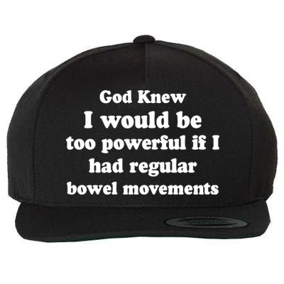 God Knew I Would Be Too Powerful If I Had Regular Bowel Movements Wool Snapback Cap