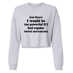 God Knew I Would Be Too Powerful If I Had Regular Bowel Movements Cropped Pullover Crew