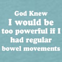 God Knew I Would Be Too Powerful If I Had Regular Bowel Movements Sueded Cloud Jersey T-Shirt