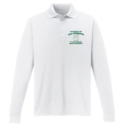 God Knew ID Be Too Powerful Performance Long Sleeve Polo