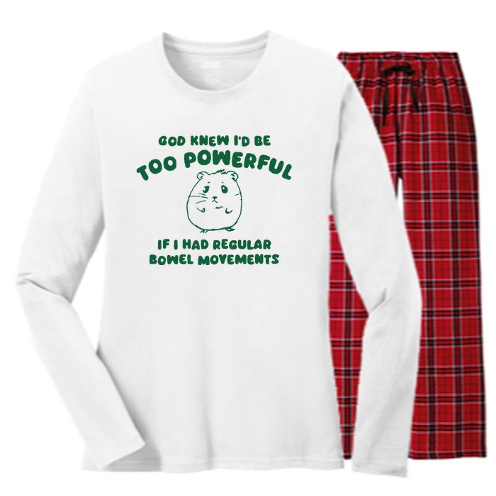 God Knew ID Be Too Powerful Women's Long Sleeve Flannel Pajama Set 