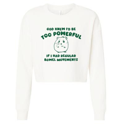 God Knew ID Be Too Powerful Cropped Pullover Crew