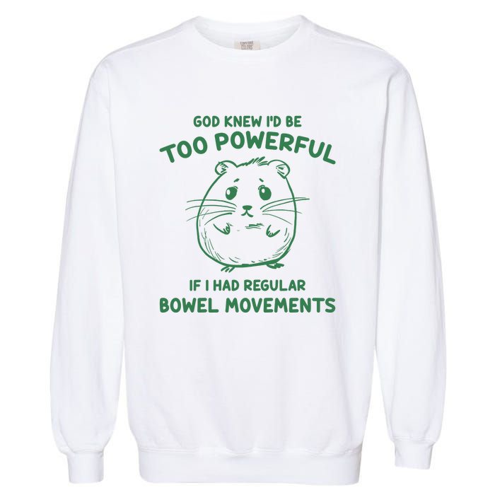 God Knew Id Be Too Powerful If I Had Regular Bowel Movements Garment-Dyed Sweatshirt