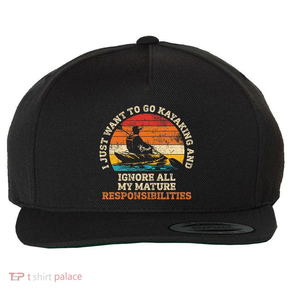 Go Kayaking Ignore Mature Responsibilities Wool Snapback Cap