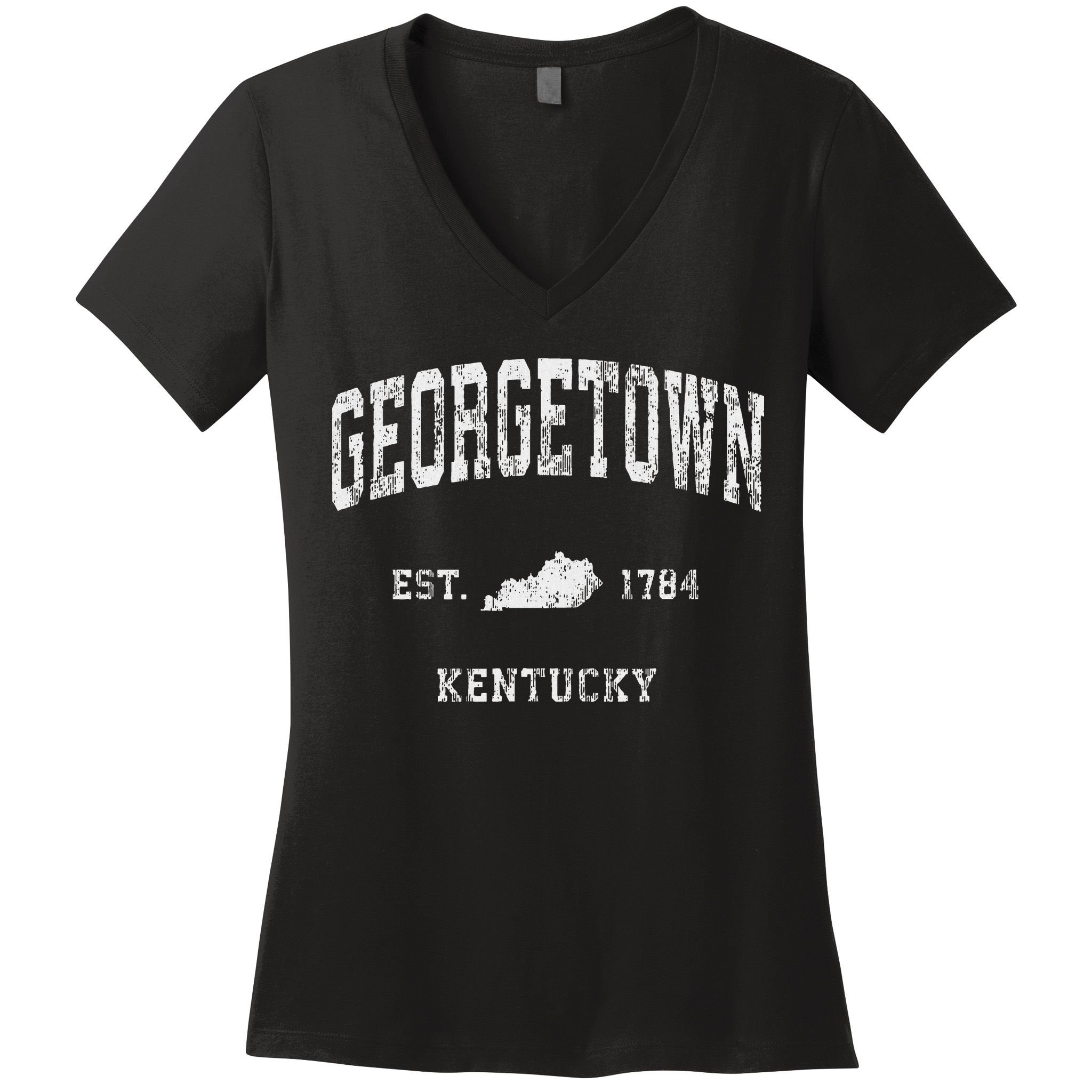 Georgetown Kentucky Ky Vintage Athletic Sports Design Women's V-Neck T-Shirt