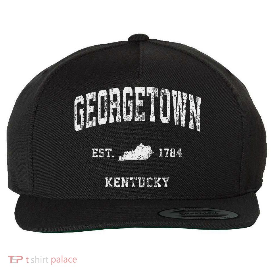 Georgetown Kentucky Ky Vintage Athletic Sports Design Wool Snapback Cap