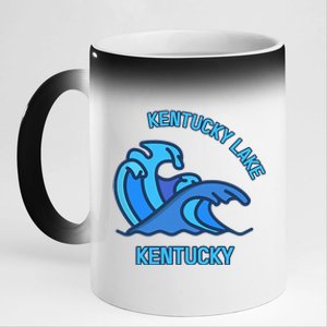 Graphic Kentucky Lake Kentucky Pocket Wave Souvenir 11oz Black Color Changing Mug