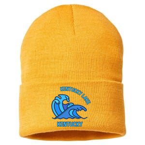 Graphic Kentucky Lake Kentucky Pocket Wave Souvenir Sustainable Knit Beanie