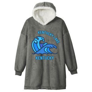 Graphic Kentucky Lake Kentucky Pocket Wave Souvenir Hooded Wearable Blanket