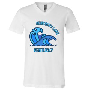 Graphic Kentucky Lake Kentucky Pocket Wave Souvenir V-Neck T-Shirt