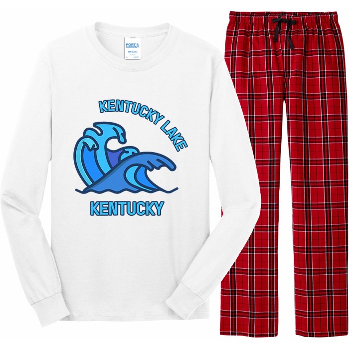 Graphic Kentucky Lake Kentucky Pocket Wave Souvenir Long Sleeve Pajama Set