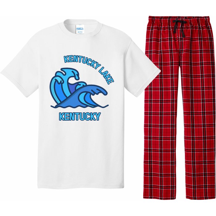 Graphic Kentucky Lake Kentucky Pocket Wave Souvenir Pajama Set