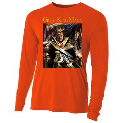 Great King Maga Donald Trump Throne Cooling Performance Long Sleeve Crew