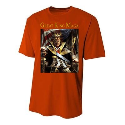 Great King Maga Donald Trump Throne Performance Sprint T-Shirt