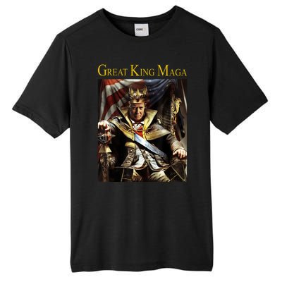 Great King Maga Donald Trump Throne Tall Fusion ChromaSoft Performance T-Shirt