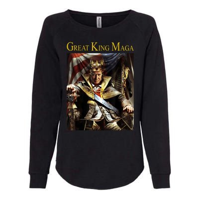 Great King Maga Donald Trump Throne Womens California Wash Sweatshirt