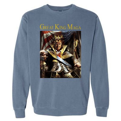 Great King Maga Donald Trump Throne Garment-Dyed Sweatshirt