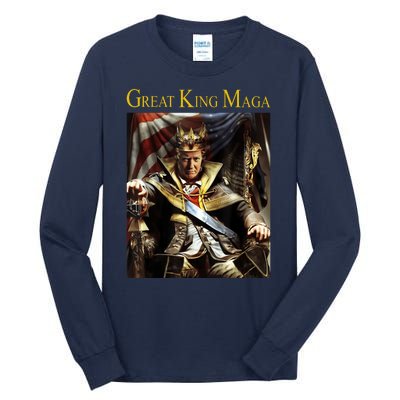 Great King Maga Donald Trump Throne Tall Long Sleeve T-Shirt