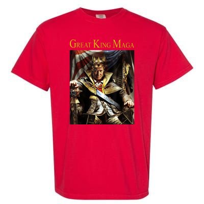 Great King Maga Donald Trump Throne Garment-Dyed Heavyweight T-Shirt