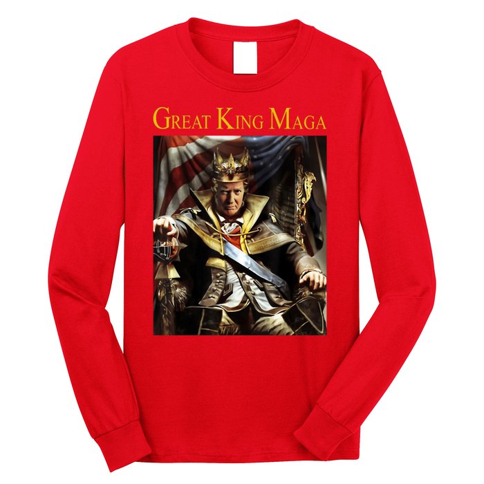 Great King Maga Donald Trump Throne Long Sleeve Shirt