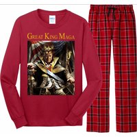 Great King Maga Donald Trump Throne Long Sleeve Pajama Set