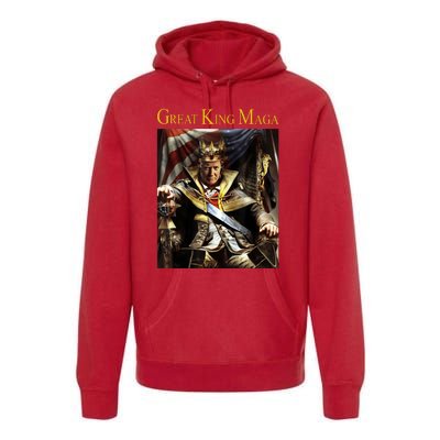 Great King Maga Donald Trump Throne Premium Hoodie