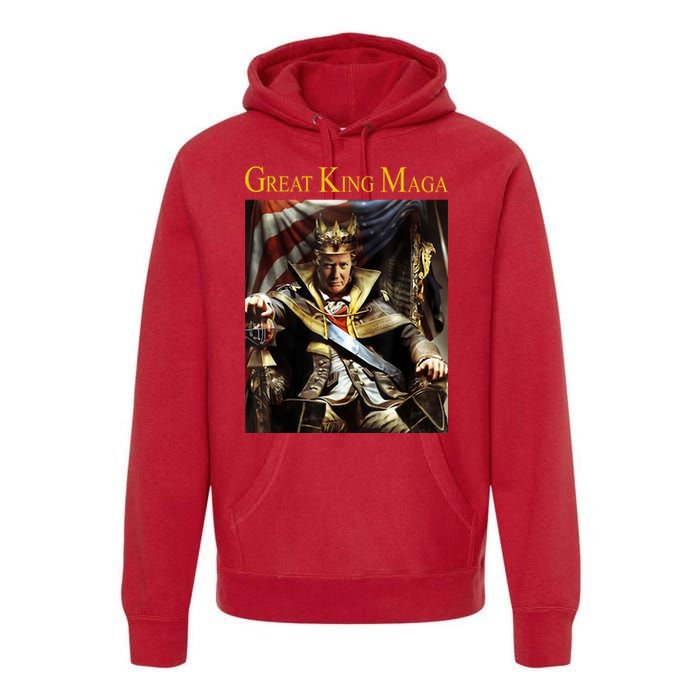 Great King Maga Donald Trump Throne Premium Hoodie