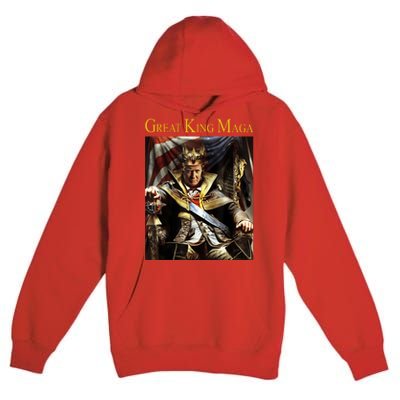 Great King Maga Donald Trump Throne Premium Pullover Hoodie