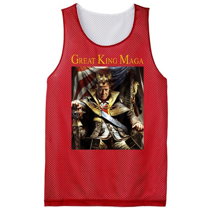 Great King Maga Donald Trump Throne Mesh Reversible Basketball Jersey Tank