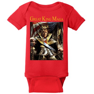 Great King Maga Donald Trump Throne Baby Bodysuit
