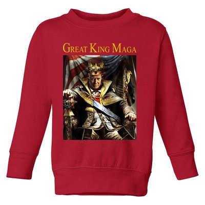 Great King Maga Donald Trump Throne Toddler Sweatshirt