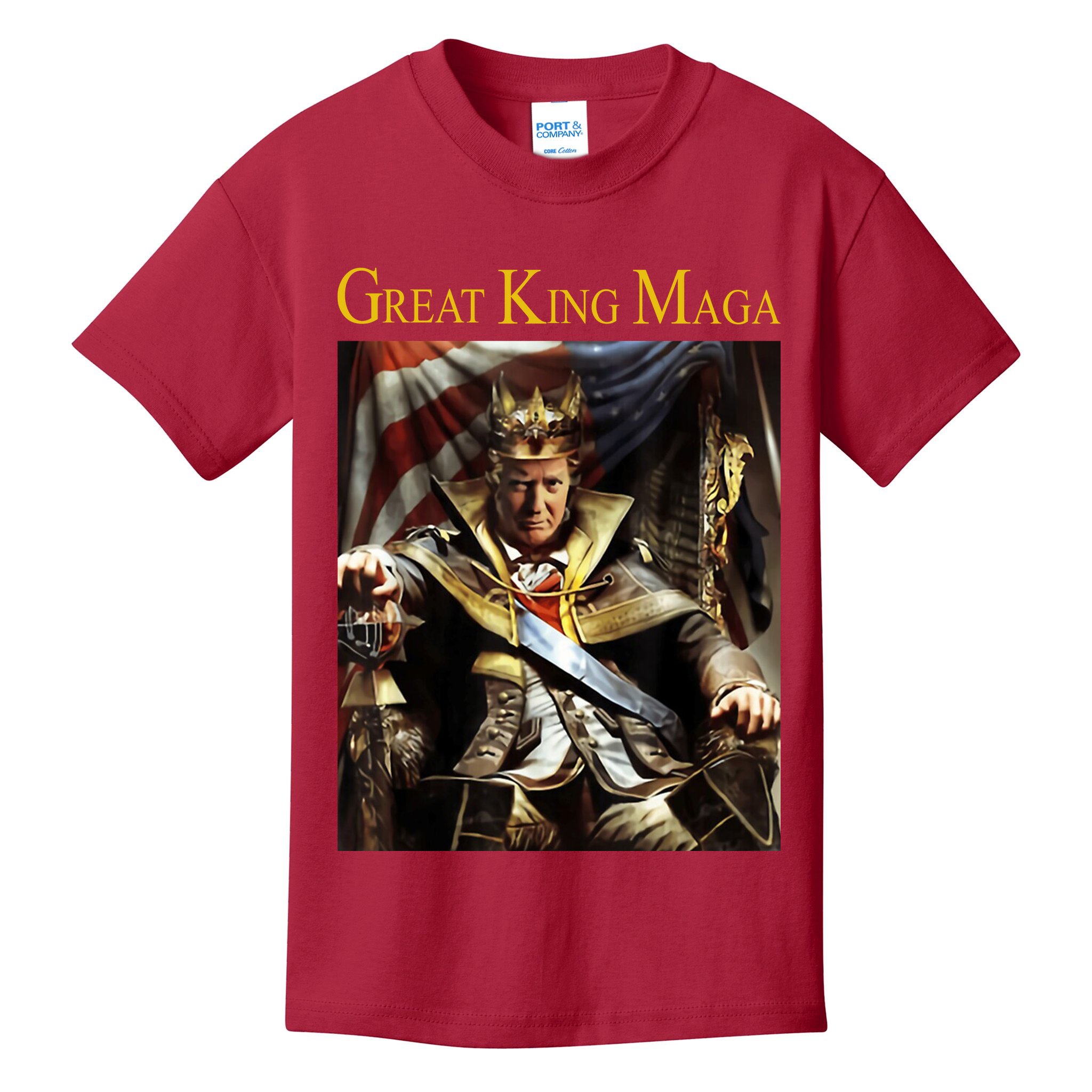 Great King Maga Donald Trump Throne Kids T-Shirt