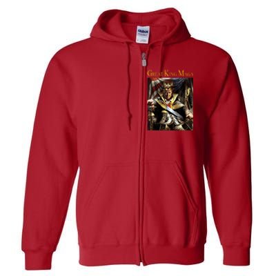 Great King Maga Donald Trump Throne Full Zip Hoodie