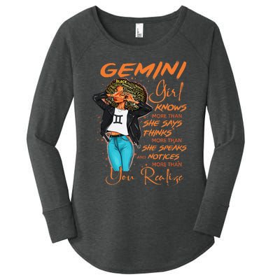 Gemini Knows More Than She Says For Black Wo Women's Perfect Tri Tunic Long Sleeve Shirt