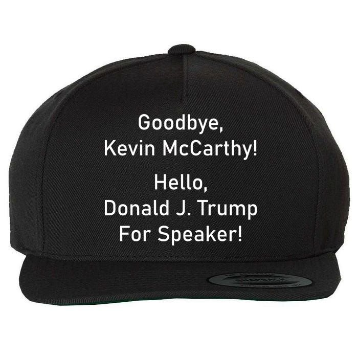 Goodbye Kevin McCarthy Hello Donald J. Trump For Speaker Wool Snapback Cap