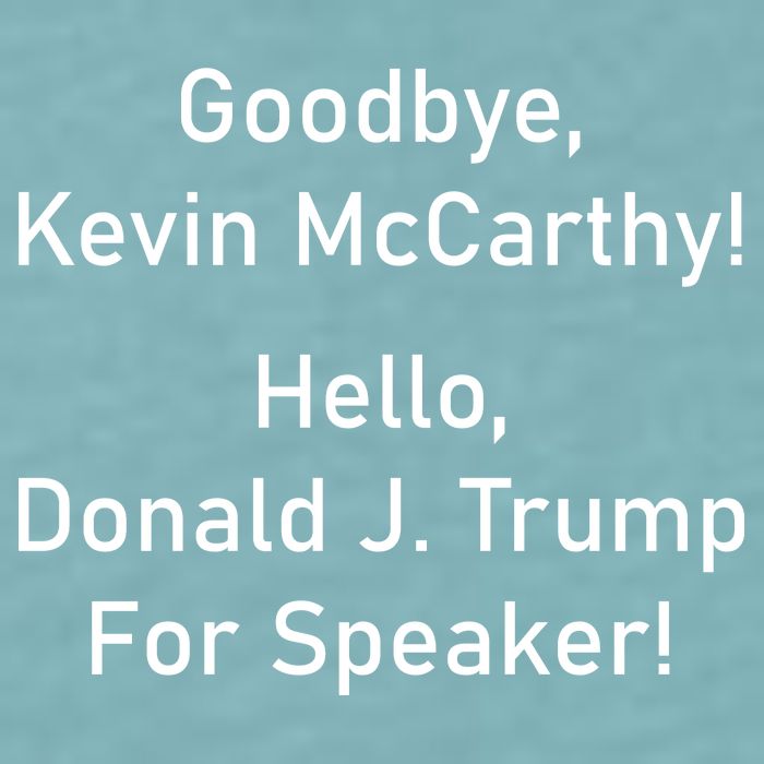 Goodbye Kevin McCarthy Hello Donald J. Trump For Speaker Sueded Cloud Jersey T-Shirt