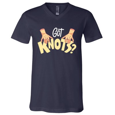 Got Knots Massage Therapist Reflexologist Therapeutic V-Neck T-Shirt