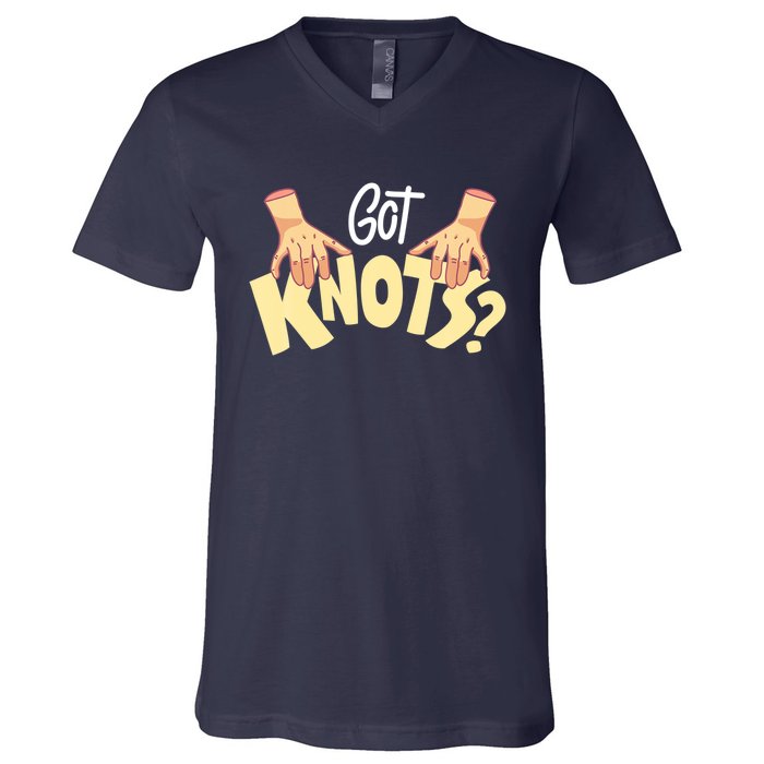 Got Knots Massage Therapist Reflexologist Therapeutic V-Neck T-Shirt