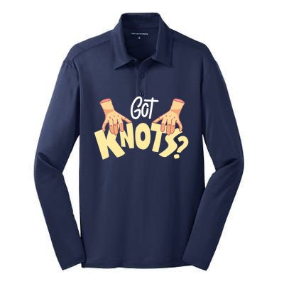 Got Knots Massage Therapist Reflexologist Therapeutic Silk Touch Performance Long Sleeve Polo