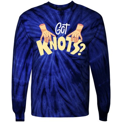 Got Knots Massage Therapist Reflexologist Therapeutic Tie-Dye Long Sleeve Shirt