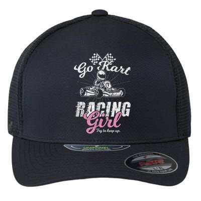 Go Kart Racing Girl Funny Sarcastic Women Girls Design Flexfit Unipanel Trucker Cap