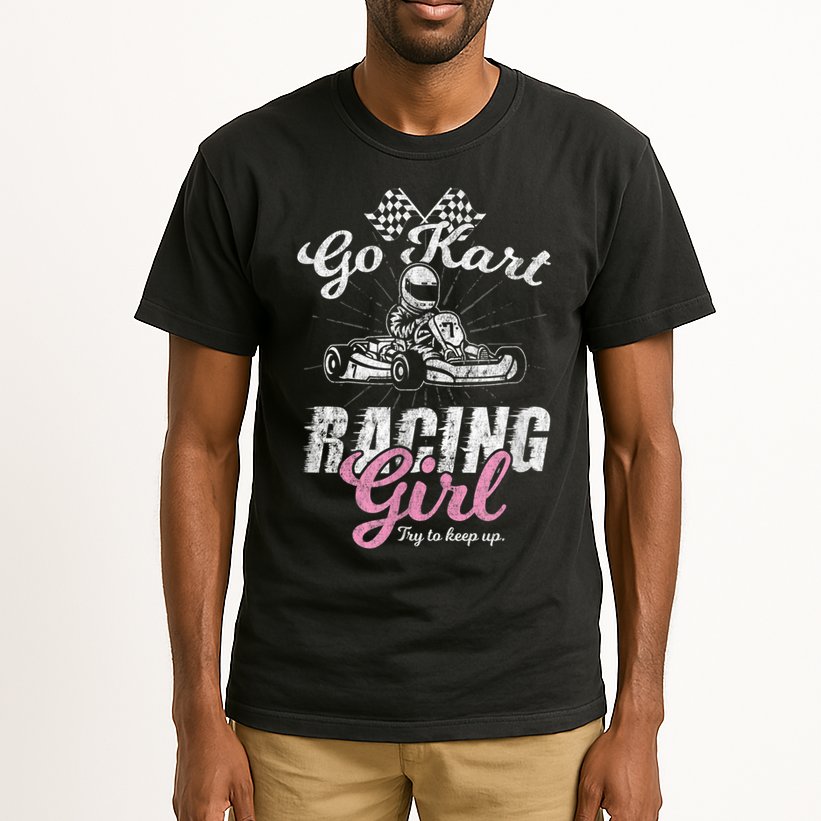 Go Kart Racing Girl Funny Sarcastic Women Girls Design Tall T-Shirt