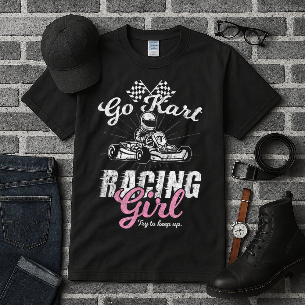 Go Kart Racing Girl Funny Sarcastic Women Girls Design Tall T-Shirt