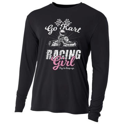 Go Kart Racing Girl Funny Sarcastic Women Girls Design Cooling Performance Long Sleeve Crew