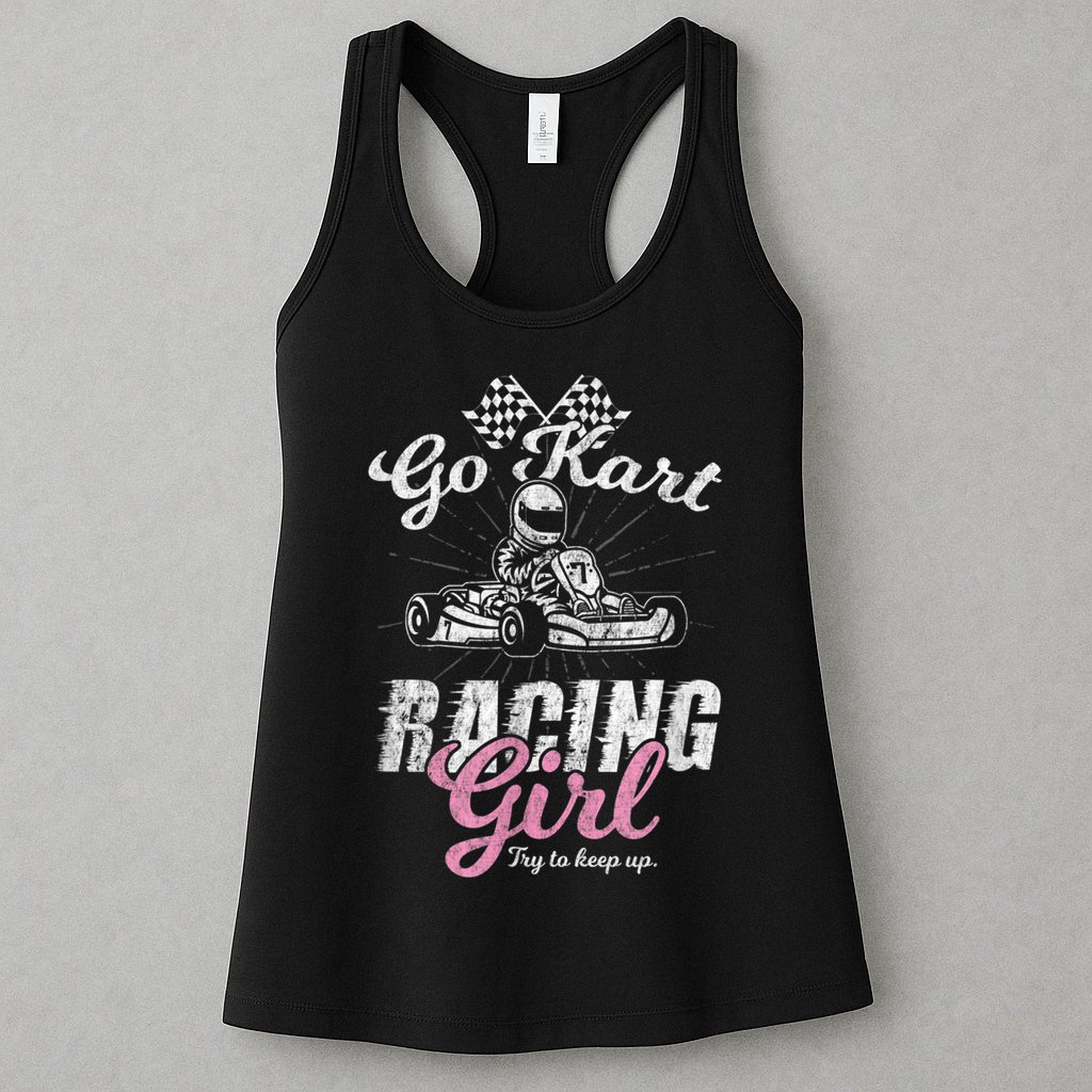 Go Kart Racing Girl Funny Sarcastic Women Girls Design Womens Tank Top