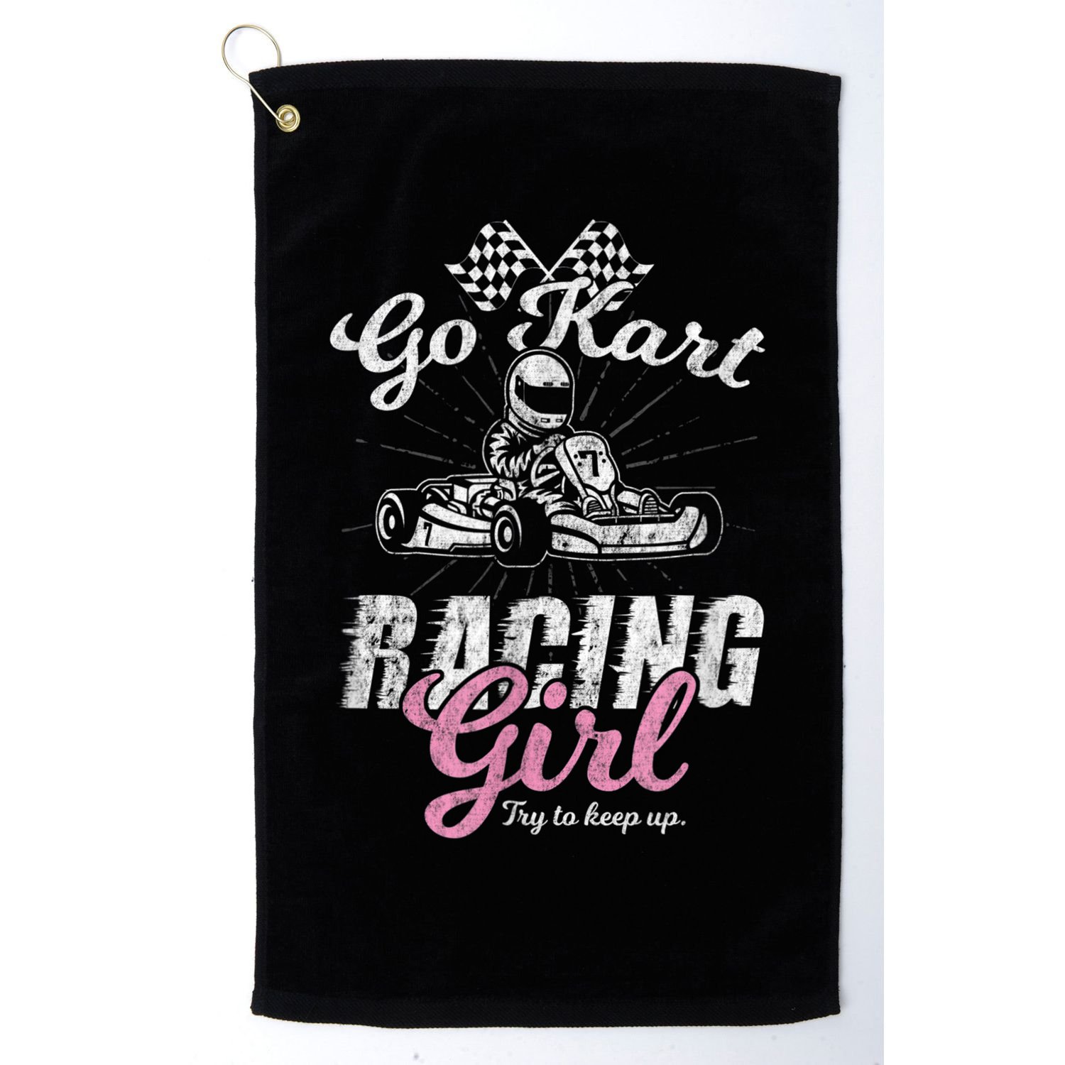 Go Kart Racing Girl Funny Sarcastic Women Girls Design Golf Towel